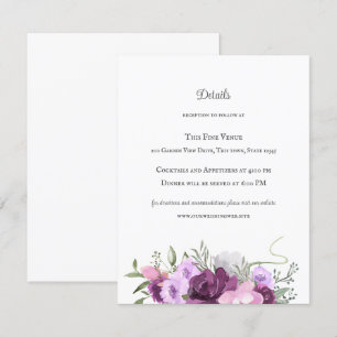 Rustige Hoefijzers en bloemen Paars Kaart