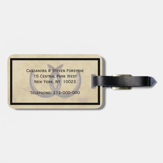 Rustige Hoefijzers met BG Bagagelabel (Achterkant horizontaal)