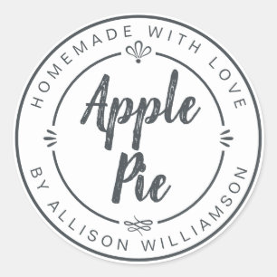 Rustige Homemade Apple Pie Pastel Black White Ronde Sticker