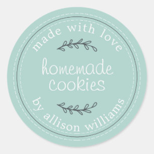 Rustige homemade baked Goods Cookies Blue Ronde Sticker