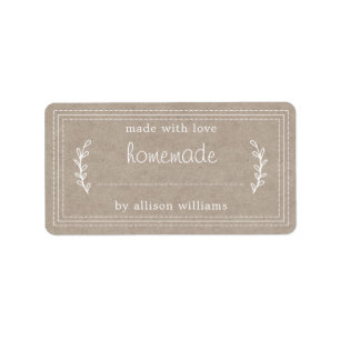 Rustige Homemade Bked Goods Jam Canning Kraft Etiket