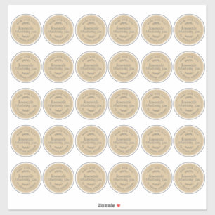 Rustige Homemade Blueberry Jam Kraft Paper 2 inch Sticker