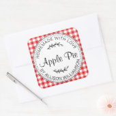 Rustige Homemade gebak artikelen Apple Pie Red Che Vierkante Sticker (Envelop)