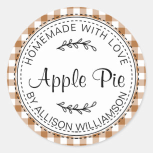 Rustige Homemade gebak Goederen Apple Pie Bronze C Ronde Sticker