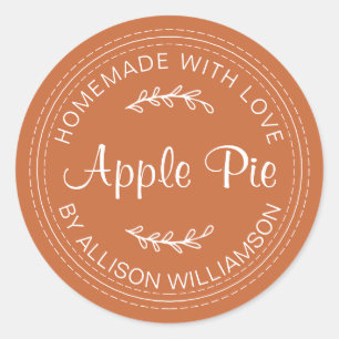 Rustige Homemade gebak Goederen Apple Pie Burnt Si Ronde Sticker