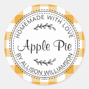 Rustige Homemade gebak Goederen Apple Pie Yellow C Ronde Sticker
