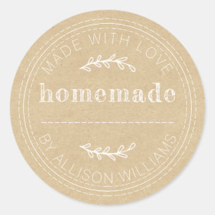 Rustige Homemade gebak Goods Jam Can Kraft Paper Ronde Sticker
