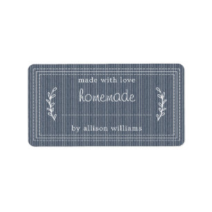 Rustige Homemade gebak Goods Jam Canning Dark Blue Etiket