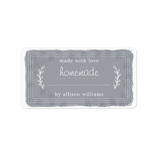 Rustige Homemade gebak Goods Jam Canning Dark Blue Etiket (Voorkant)