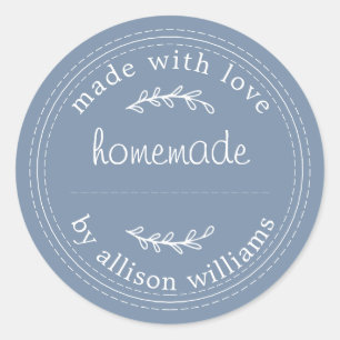 Rustige Homemade gebarsten goederen jam can denim Ronde Sticker