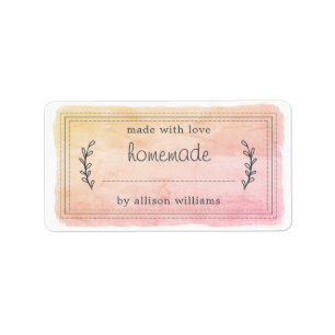 Rustige Homemade gebarsten goederen jam kan roze O Etiket