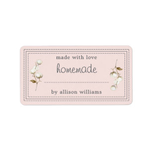 Rustige Homemade Label Katoen prig Roze