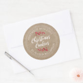 Rustige Homemade met kerst Cranberry Cookies Kraft Ronde Sticker (Envelop)