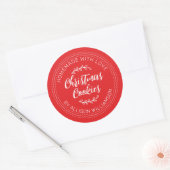 Rustige Homemade met kerstkoekjes Red Ronde Sticker (Envelop)