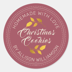 Rustige Homemade met kerstkoekjes Red Ronde Sticker