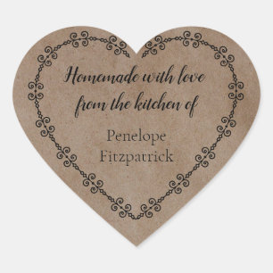 Rustige Homemade met liefde van je Keukenkraft Hart Sticker