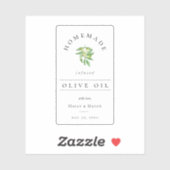 Rustige Homemade Olijfolie-etiket Sticker (Vel)