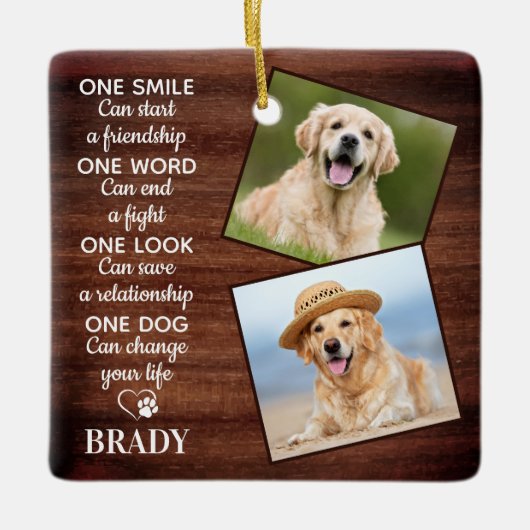 Rustige Hondenliefhebber Quote Keepomwille Pet Dog Keramisch Ornament (Voorkant)