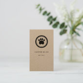 Rustige hondwalker paw print label (Staand voorkant)