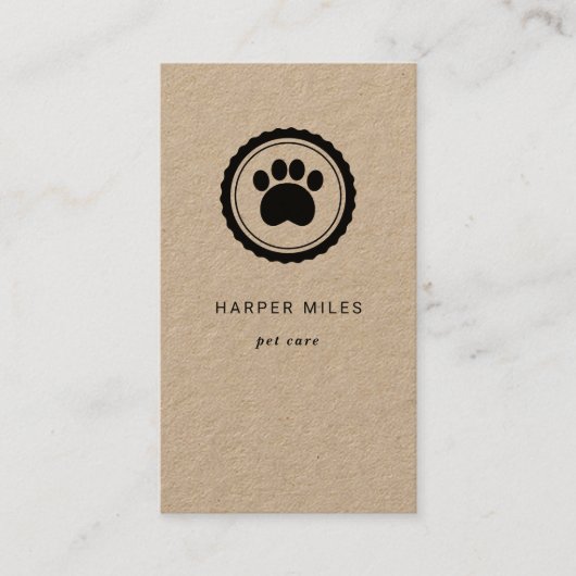 Rustige hondwalker paw print label (Voorkant)