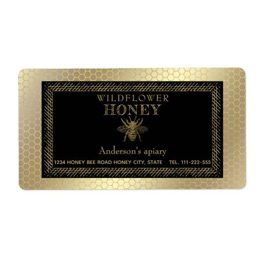 rustige honingpot etiket (Voorkant)