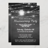 Rustige housewarming Party Chalkboard-lampjes Kaart (Voorkant / Achterkant)