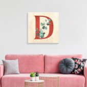Rustige hout en eucalyptus Letter D Canvas Afdruk (Insitu (Woonkamer))