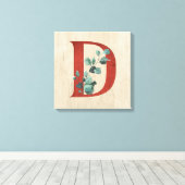 Rustige hout en eucalyptus Letter D Canvas Afdruk (Insitu (Houten vloer))