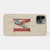 Rustige hout en eucalyptus Letter M Case-Mate iPhone Case (Achterkant (horizontaal))