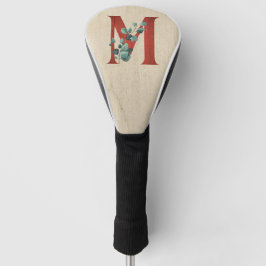 Rustige hout en eucalyptus Letter M Golfheadcover
