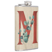 Rustige hout en eucalyptus Letter M Heupfles (Rechts)