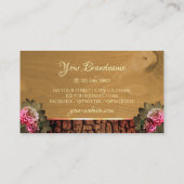Rustige houtbomen Bark Blooming Roze Monogram Visitekaartje (Achterkant)