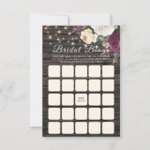 Rustige houten bruiloft Bridal Bingo (Voorkant)