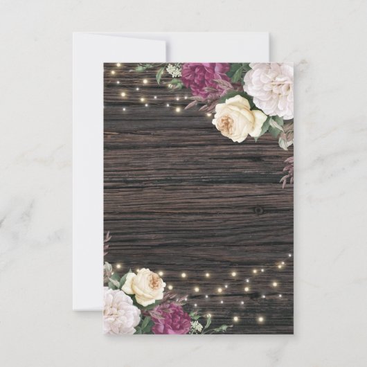 Rustige houten bruiloft Bridal Bingo (Achterkant)