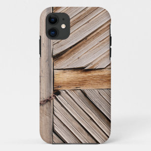 Rustige houten deur met kettingslot iPhone 11 hoesje