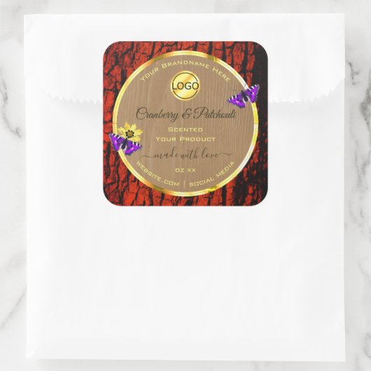 Rustige houten etiketten van Paarse butterflies Lo (Tas)