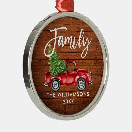 Rustige houten familie,  rood handschrift, penseel metalen ornament (Rechts)