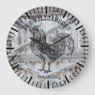 Rustige houten familienaam Boerderij Rooster Grote Klok