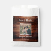 Rustige houten foto Wedding Love Bedankt Bedankzakje (Voorkant)