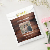 Rustige houten foto Wedding Love Bedankt Bedankzakje (Gezegeld)