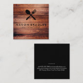 Rustige houten gereedschappen vierkante visitekaartje (Voorkant / Achterkant)