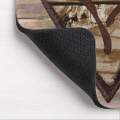 Rustige houten harten liefdesbord mousepad muismat (Hoek)