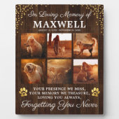 Rustige Houten Herdenkings Hond Fotoplaat (Voorkant)