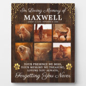 Rustige Houten HerdenkingsHond Fotoplaat (Voorkant)