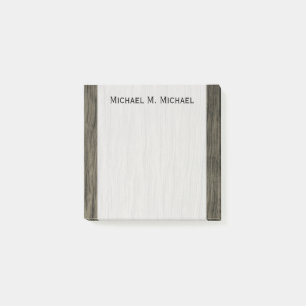 Rustige houten kijkpatronen + aangepaste naamnotit post-it® notes