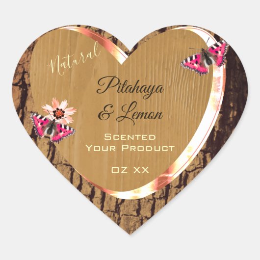 Rustige houten korrels Natuurlijke boomschors Prod Hart Sticker (Voorkant)
