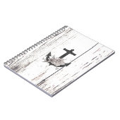 Rustige houten Kuststrand Anchor  Floral Notitieboek (Linkerzijde)