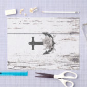 Rustige houten Kuststrand Anchor Floral Tissuepapier (Craft)