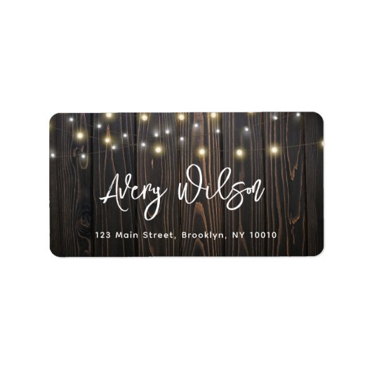 Rustige houten lights Label groot retouradres (Voorkant)