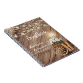 Rustige houten loop en witte flora - Guest Book Notitieboek (Rechterzijde)